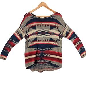 VTG Denim and Supply Sweater Women‎ S Western Tribal Aztec Cowgirl 100% Cotton